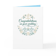 Doves and Roses, Wedding Congratulations BlankCard