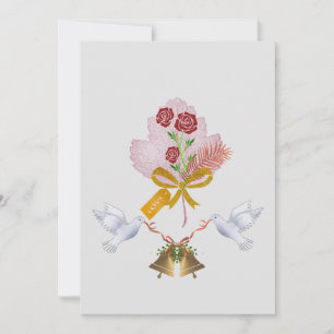 Doves & Bells Flat Holiday Card