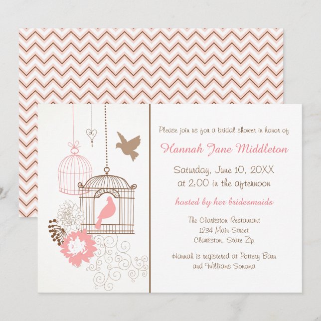Doves & Cages - Bridal Shower Invitation (Front/Back)