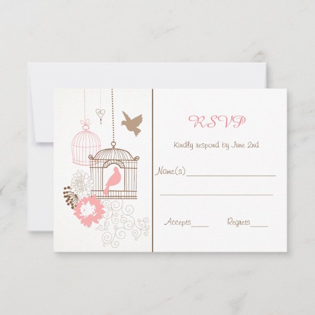 Doves & Cages - RSVP Response Cards (Front)