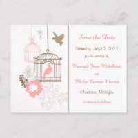 Doves & Cages - Save the Date Post Card