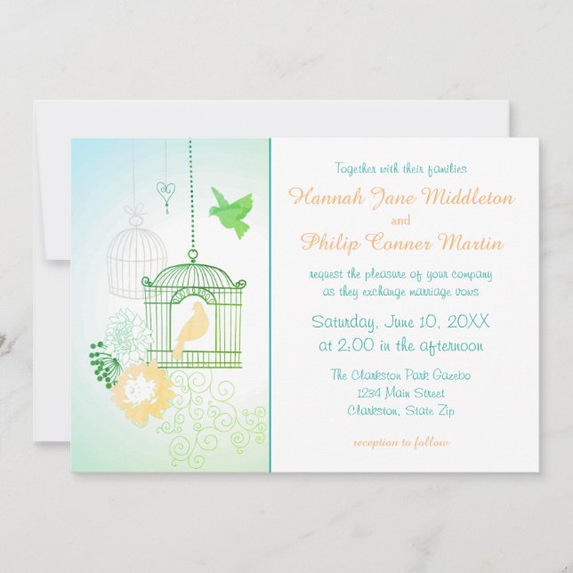 Doves & Cages - Wedding Invitation (Front)