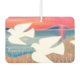Doves Flying over Lake Car Air Freshener
