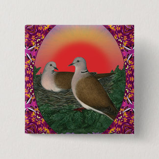 Doves Framed 15 Cm Square Badge