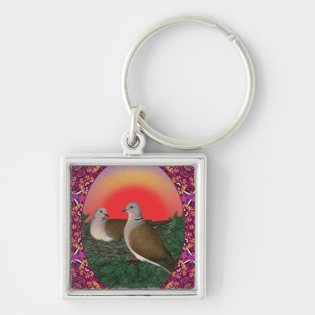 Doves Framed Key Ring (Front)