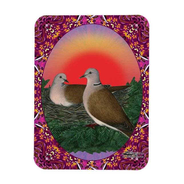 Doves Framed Magnet (Vertical)