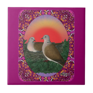 Doves Framed Tile