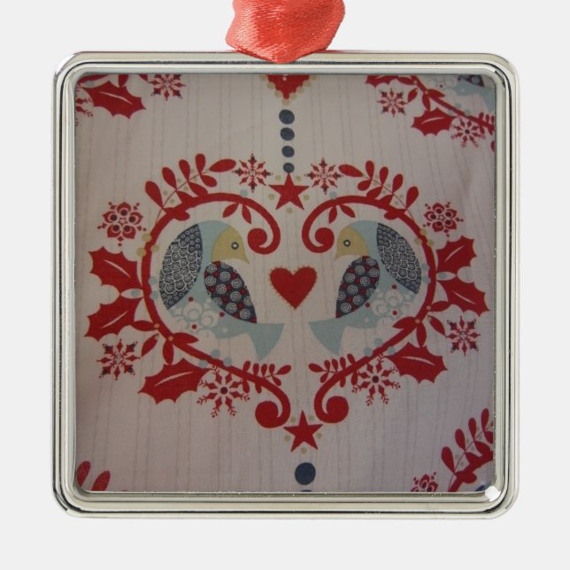 Doves & Hearts -- Pennsylvania Dutch Metal Tree Decoration (Front)