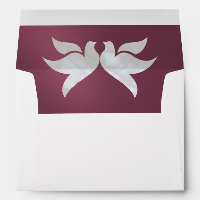 Doves & Monogram - Lavender Wedding Envelope (Back (Bottom))