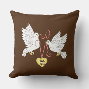 Doves of Love Personalised Square Pillow