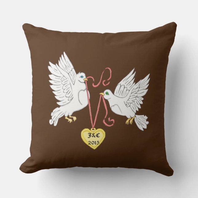 Doves of Love Personalised Square Pillow (Front)