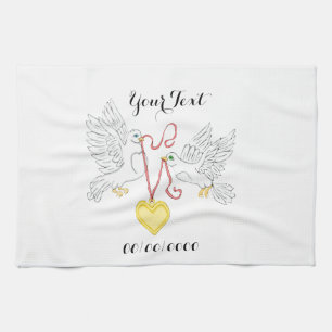 Doves Of Love Tea Towel