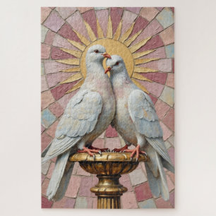Doves of Purity Renaissance Preening Jigsaw Puzzle