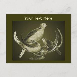 Doves On Branch Customisable Postcard