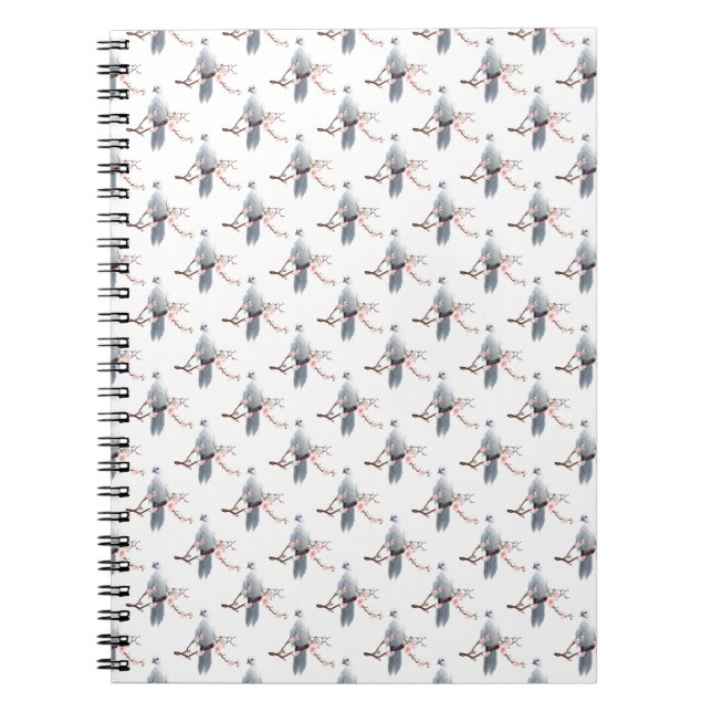 Doves on Branch Spiral Notebook (Front)