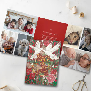 Doves Peace on Earth Christmas Holiday Card
