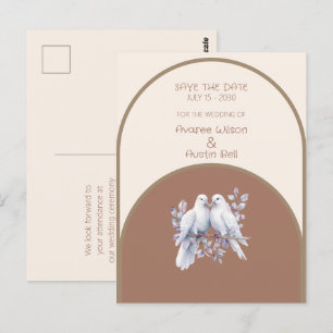 Doves Rings Mocha Mousse Light Beige Taupe Arched Postcard