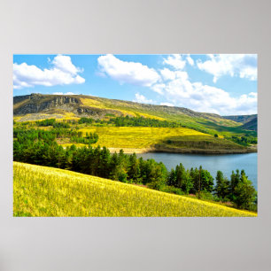 Dovestone Reservoir in the summer sunshine Poster