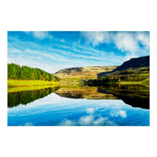 Dovestone Reservoir in winter Poster