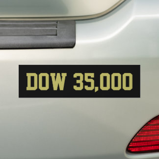 Dow 35000 Stock Market Celebration Bumper Sticker