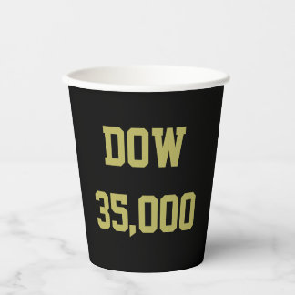 Dow 35000 Stock Market Celebration Paper Cups