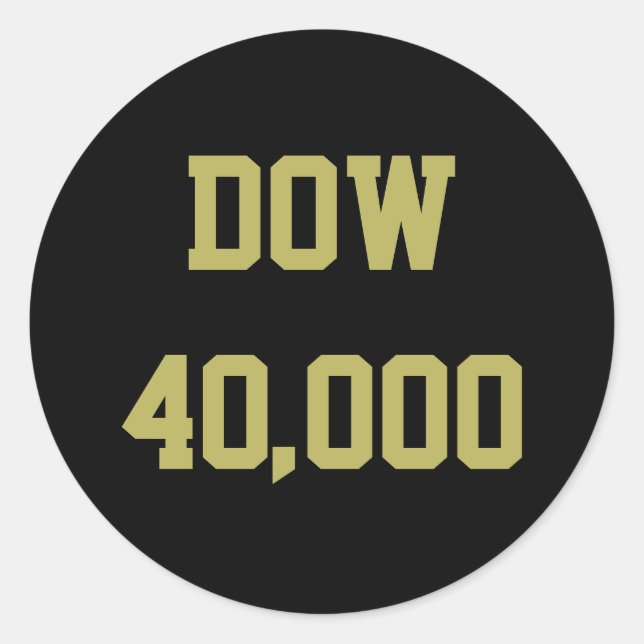 Dow 40000 Stock Market Celebration Classic Round Sticker (Front)