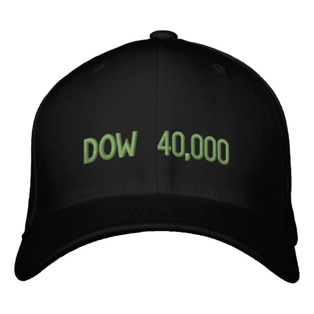 Dow 40000 Stock Market Celebration Embroidered Hat (Front)