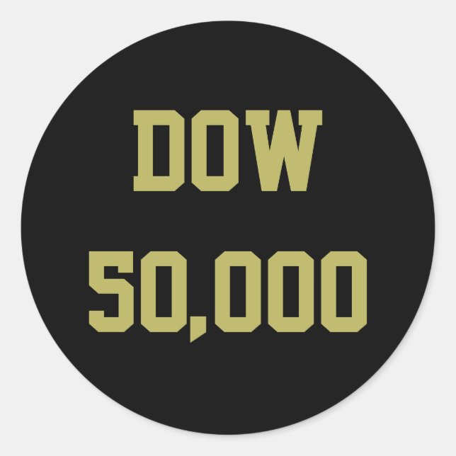 Dow 50,000 Stock Market Celebration Classic Round Sticker (Front)