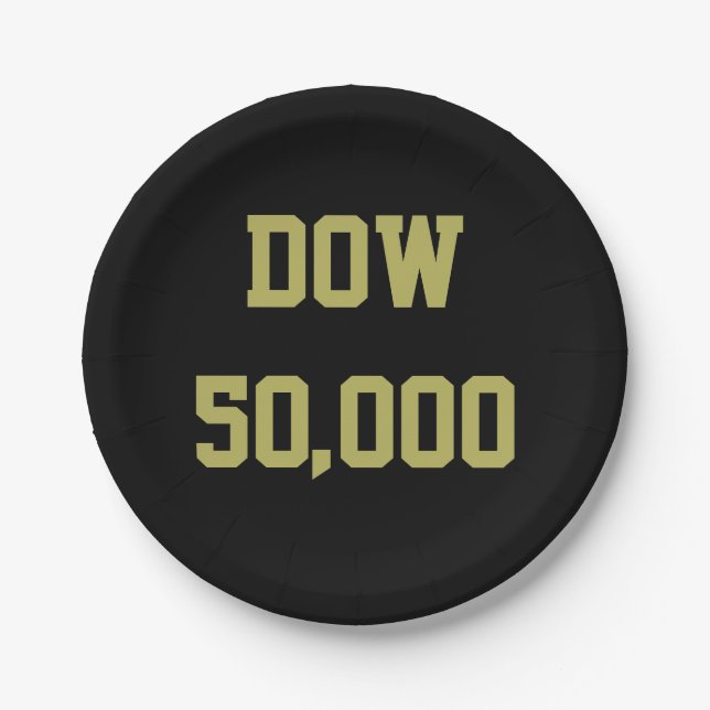 Dow 50,000 Stock Market Celebration Paper Plate (Front)