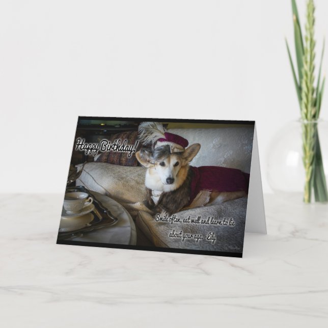 Dowager Duchess Birthday Corgi Card (Front)