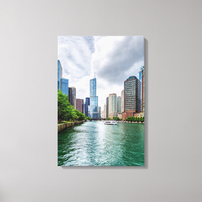 Down Chicago River Canvas Print (Front)