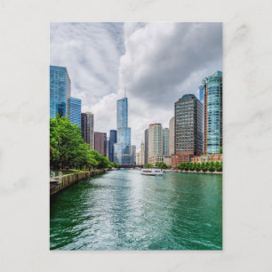 Down Chicago River Postcard