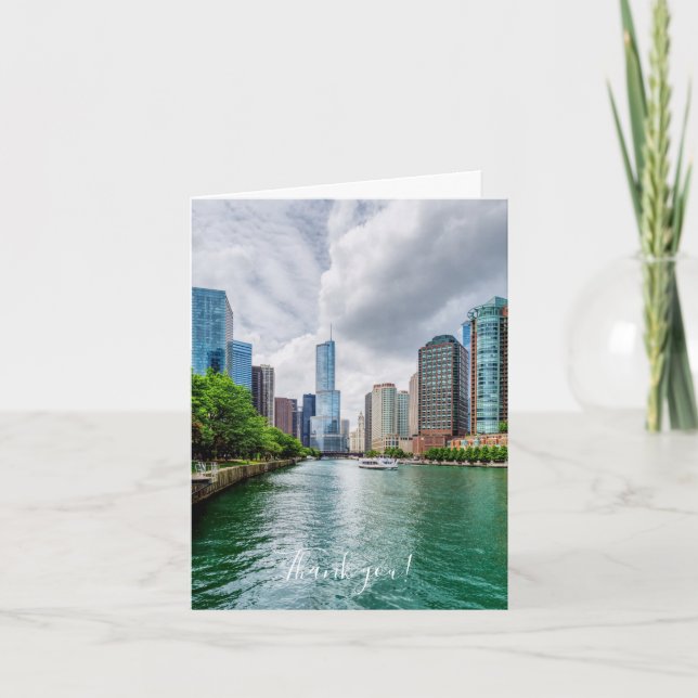 Down Chicago River Thank You Card (Front)