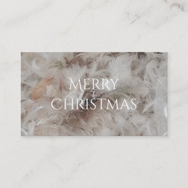 Down Comforter Feathers Photography Funny Business Card (Front)