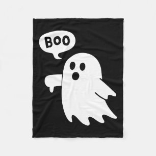 Down Ghost Screaming Boo Disapproval Ghost Hallowe Fleece Blanket