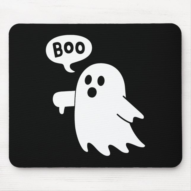 Down Ghost Screaming Boo Disapproval Ghost Hallowe Mouse Pad (Front)