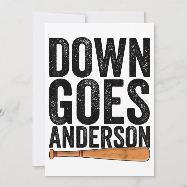 DOWN GOES ANDERSON FUNNY BASEBALL gift ANDERSON  Invitation (Front)