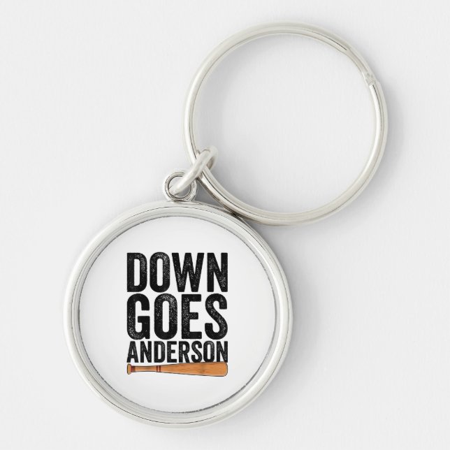 DOWN GOES ANDERSON FUNNY BASEBALL gift ANDERSON  Key Ring (Front)
