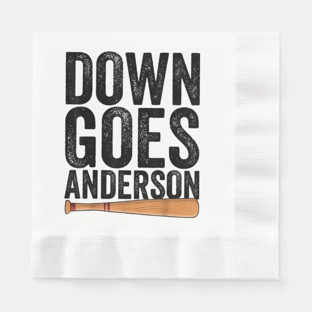 DOWN GOES ANDERSON FUNNY BASEBALL gift ANDERSON  Napkin (Front)