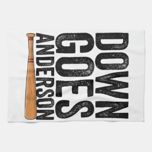 DOWN GOES ANDERSON FUNNY BASEBALL gift ANDERSON Tea Towel