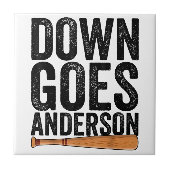 DOWN GOES ANDERSON FUNNY BASEBALL gift ANDERSON  Tile (Front)