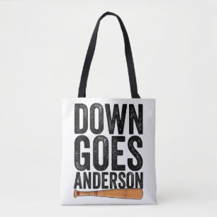 DOWN GOES ANDERSON FUNNY BASEBALL gift ANDERSON Tote Bag