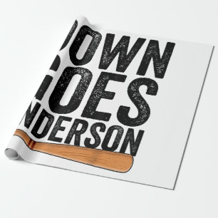 DOWN GOES ANDERSON FUNNY BASEBALL gift ANDERSON Wrapping Paper
