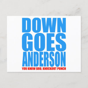 Down Goes Anderson Holiday Postcard