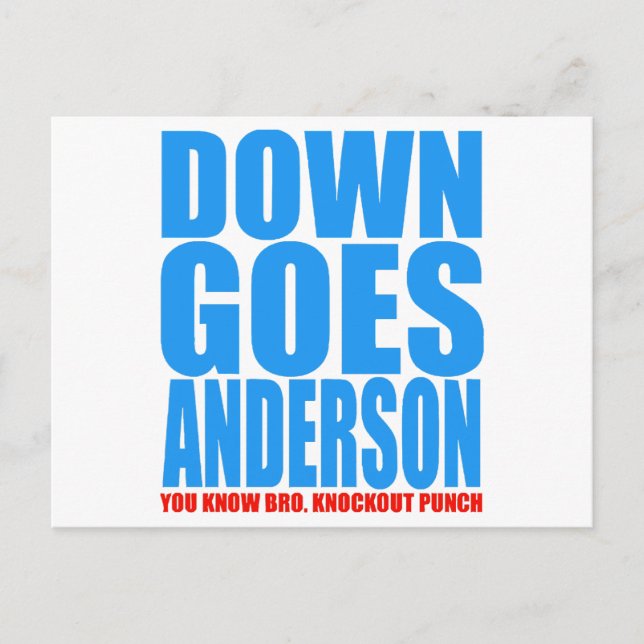 Down Goes Anderson  Holiday Postcard (Front)
