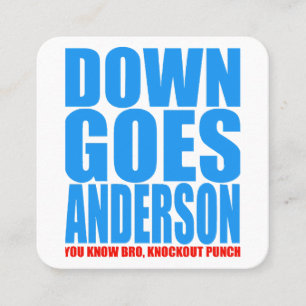 Down Goes Anderson Square Business Card