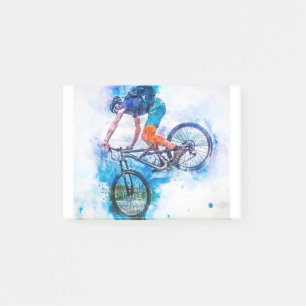 Down Hill Mountain Biking Splatter Post-it Notes