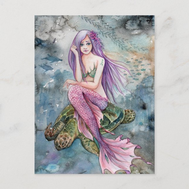 Down In Atlantis - Mermaid Post Card (Front)