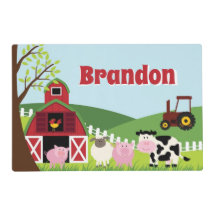 Down On The Farm With Child's Name Laminated Paper