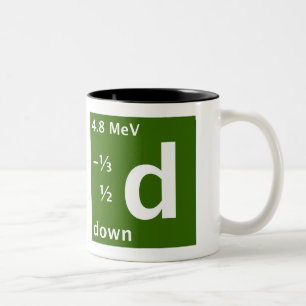 Down quark (left handed) Two-Tone coffee mug